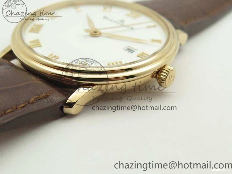 0309 Villeret 6651 RG ZF 1:1 Best Edition White Dial On Brown Leather Strap A Unique 8097